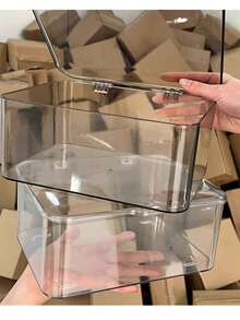 1個/化妝品收納盒，冰箱面膜收納盒，防塵防水附蓋護膚品收納櫃，香水收納架，適用於冰箱收納，配件髮飾收納，廚房工具整理，校園用品分類 - 無色 - 查看 6
