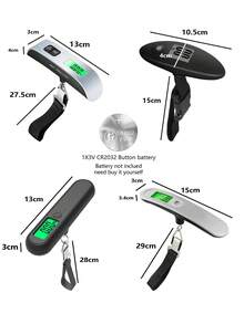 110 Lb/50 Kg Electronic Luggage Scale, Portable Stainless Steel Handheld Luggage Scale, One-Button Zeroing Function, One-Button Multiple Unit Conversion - Suitable For Luggage Check-In And Other Scenarios, Comfortable Handle, Batteries Not Included. - Portable electronic scales - View 1
