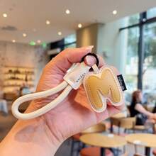 26 Letter Options Keychain - Letter Accessories Designed For English Names, Backpack Charm Accessories, Student Decoration, Portable Cute PU Leather Keychain, Suitable As Valentine's Day Gift Or Unisex Keychain Accessory - Letter - View 20