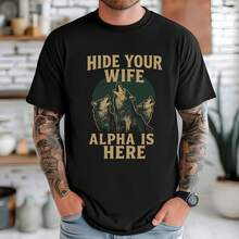 Hide Your Wife Meme Shirt: Funny Cringe Humor Tee - 黑色 - 查看 1