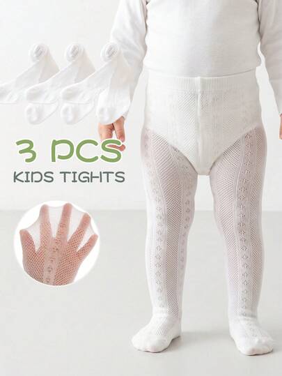 4 chiếc/Bộ Quần legging lưới mùa hè cho bé gái sơ sinh - Quần legging lưới mềm mại thoải mái thoáng khí cho bé gái - Quần legging co giãn mềm mát cho bé chập chững