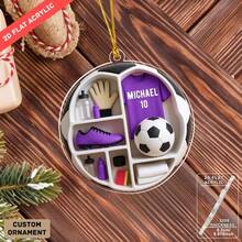 1pc/6pcs Acrylic Hanging Decor, Football Player Personalized Nameplate Ornament, Car Hanging Decor, Birthday Gift, Party Decoration, Party Favor, Backpack Charm, Home Decor - Multicolor - View 9