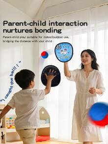 接球與投球遊戲套組，適合兒童，2 個拍子黏球套組，幼兒棒球接球玩具，戶外遊戲，適合海灘、院子和露營，家庭運動復活節籃子填充禮物，適合 3-12 歲男孩和女孩 - 多色3 - 查看 1