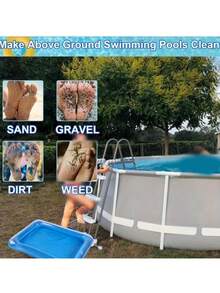 1pc Blue Portable Foldable Swimming Pool Cleaning Basin, Essential Maintenance For Above Ground Pools. Suitable For Garden Layout, Fan Accessories, Soft Rubber Decor, Holiday Essentials And Fashion Room Decor. - Multicolor - View 9