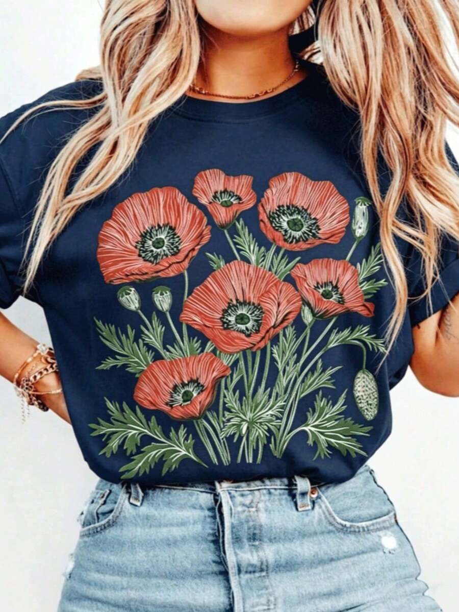 Women T-Shirts - Navy Bow - View 1