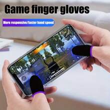 120PCS Purple Mobile Game Controller Finger Sleeve, Set, Sweat Resistant And Breathable Touch Screen Finger Sleeve - Purple - View 9