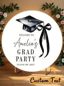Customizable Round Backdrop (Stand Not Included), Printable Pattern/Logo/Text, Durable, Suitable For Weddings, Birthday Parties, Christenings, Photo Booth Props And Party Decorations, Modern Round Design, Smooth Texture, Round Backdrop - Multicolor - View 6