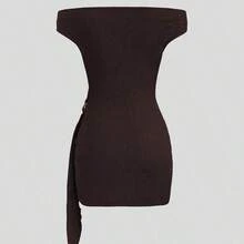 dagjydgfyja  Nuevo vestido marrón de primavera/verano para mujer, con estilo retro, elegante, cómodo y de ajuste ceñido - Marrón - Ver 9