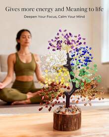 Euuztu Chakra Tree Of Life, Handmade Decor Desk, Home Office & Meditation Room, Meaningful And Calming Gemstone Tree,Housewarming, Birthday Gifts Women, Mom - Colorful - View 8