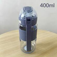 1pc Flip-Top Direct Drinking Water Bottle, Designed For Students, Leak-Proof And Easy To Clean, Built-In Portable Handle, Suitable For School And Outdoor Camping - Dusty Blue - View 9