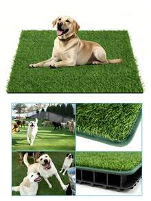 PAWSIN Almohadilla de Césped para Perros, Césped Artificial para Mascotas, Almohadilla de Entrenamiento para Ir al Baño en Interiores/Exteriores para Cachorros - Verde - Ver 1