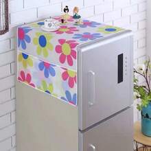 Funda antipolvo impermeable para refrigerador con bolsillos de almacenamiento laterales, protector para la parte superior del refrigerador, organizador de cocina - Ver 26