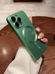 1 Piece Magnetic Phone Case, Magnetic Induction Slim Case Cell Phone Cover, Compatible With Apple 16/16Pro/16Plus/16ProMax - Green - View 3