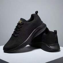 Lightweight And Breathable Casual Sports Shoes, Unisex, Comfortable Running And Fitness Shoes, Black And Versatile, Suitable For All Seasons. - Black - View 8