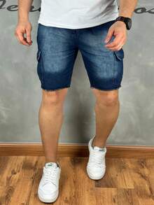 Sandblasted Cargo Bermuda Shorts - Jatiada - View 5