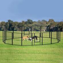 Parque infantil plegable para mascotas, 65*80 cm, cierre automático, valla portátil con puerta, para perros, conejos, animales pequeños y gatos, 6 paneles / 8 paneles / 12 paneles / 16 paneles - Negro - Ver 4
