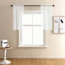 2pcs/Set - Translucent Sheer Curtains, Lightweight And Soft, Excellent Drape, Rod Pocket Design, Easy Installation, Suitable For Living Room, Bedroom, Conference Room - White - View 13