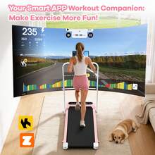 Foldable Treadmill With 10% Incline, Upgrade 3.0 HP Low Noise Walking Pad Treadmill With Handle Bar,LED Display&Wide Running Deck,320 Lbs Capacity,Works With KINOMAP Apps & Mute Remote Control - US B Type Plug(110-127V) - View 7
