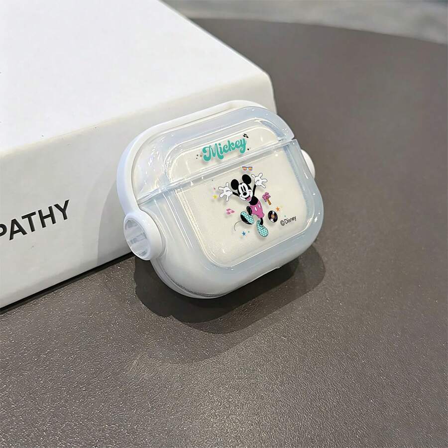 迪士尼米老鼠復古夏日風 AirPods 保護殼 可愛透明防震殼 附旋轉支架 適用於 AirPods 1/2/3/4 及 Pro/Pro 2 代 新版 AirPods Pro 3 聖誕襪禮物 送女友 - Transparent - 查看 1