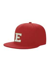1pc Kids Letter Flat Brim Baseball Cap, Adjustable Hip-Hop Style Sun Hat, Unisex For Boys And Girls, 9-15 Years Old, Suitable For Outdoor Sports And Daily Wear - Red - View 3
