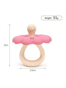 Infant Silicone Flower Shaped Teether, Easy-Grip Handle, Easy To Chew To Relieve Baby Teething Discomfort, Favorite Gift For Baby Girls - Multicolor - View 5