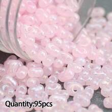 95顆 3*6mm 馬卡龍色奶油花生珠,玻璃米珠,DIY珠飾手工串珠材料組,珠飾配件 - 奶油花生珠 - 查看 13