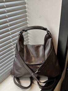 Vintage Large Capacity Korean Style Backpack New Crossbody Bag Fashion Versatile Commuter Shoulder Tote Bag - Coffee - View 9