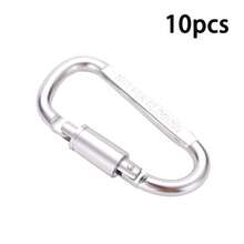 5pcs/10pcs D-Shaped Aluminum Alloy Locking Carabiner Backpack Clip Keychain Water Bottle Clip Outdoor Quick Release Hook - Multicolor - View 14