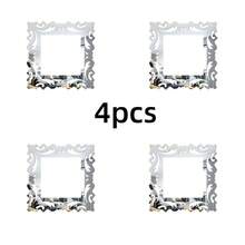 4pcs 15x15cm Switch Wall Stickers, Mirror Style Frame Design - Self-Adhesive Stickers, Suitable For Home Decor, Living Room, Shop, Bedroom Wall Decoration - Multicolor - View 13