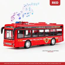 UINLE Baby City Sightseeing Bus Toy Car With Lights And Music, Openable Doors, Police/Fire/Sightseeing Multiple Styles, City Service Theme, Bus Model, Children's Interactive Play, Role-Playing Game, Scene Simulation - Multicolor - View 13