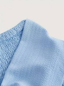 Minifalda de volantes escalonados a la moda con diseño de lazo, apta para todas las estaciones - Cielo azul - Ver 3