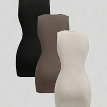 dagjydgfyja  Set de 3 vestidos casuales, versátiles, ajustados y cómodos para mujer - Multicolor - Ver 3