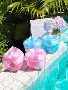 2pcs Inflatable PVC Arm Floats, Striped Swimming Pool Rings, Suitable For Adults Men And Women, For Water Sports Learning, Swimming Training, Summer Beach Party - Multicolor - View 1