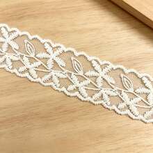 鄉村風花卉刺繡緞帶 2.8cm 柔軟蕾絲飾邊 適用於禮品包裝、手工裝飾、縫紉 DIY 2碼 5碼 10碼 - A730 - 查看 16