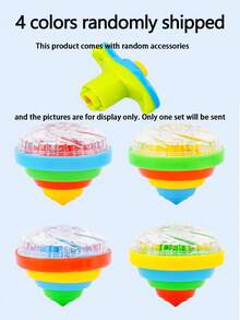 1/2/4pcs Fun LED Glowing Gyroscope, Flashing Spinning Top Toy, Light-Up Spinning Toy, Light-Up Toy, Dark Party Supplies, Birthday Gift, Christmas Gift (Some Parts Color Random, Manual Measurement Size May Have Slight Error) - Multicolor - View 14