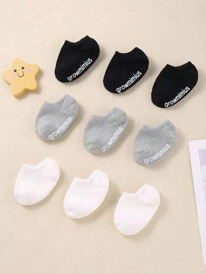 10 Pairs Random Infant Anti-Slip Ankle Socks, Suitable For Baby Boys And Girls, Non-Slip Design, Baby Socks