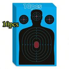 10/20/30 Packs Of High-Quality Contour Reaction Target Paper, A 12-Inch By 18-Inch Blue Bleeding Blood Shooting Target. The Bright Fluorescent Flashing Effect Can Immediately Display Each Hit Situation, Suitable For Shooting Range Training. - Blue - View 9