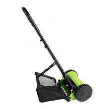 SENDERPICK 12-Inch Manual Push Reel Lawn Mower 5-Blade Cordless Push Mower With Grass Catcher Walk-Behind Push Lawn Mower For Yard Garden - A - View 9