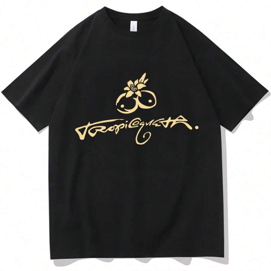 1 Piece Of Custom American Style Short Sleeve T-Shirt For Men And Women, Summer Couple Clothing, High-End Niche Brand, 180g 100% Cotton. - 黑色 8 - 查看 1