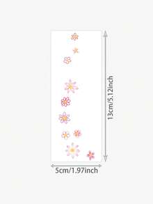 1pc Fresh Gradient Pink Purple Little Daisy Vertical Pattern Tattoo Sticker, Temporary Tattoo Sticker, Simulated Tattoo Design, Suitable For Travel, Music Festival, Games, Graduation Gifts, Lasts For 3-5 Days - Multicolor - View 2