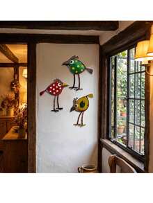 3 Pieces Set Colorful Acrylic Bird Wall Hangings, Bohemian Style, Window And Balcony Decorations, Outdoor Garden Event Decorations, Suitable For Walls, Fences, Patios, Holiday Decorations, Family Gatherings, The Best Choice For Animal Lovers. - One Size Fits All - View 7