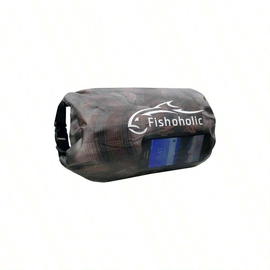 Fishoholic Bolsa seca u2013 Bolsas impermeables para equipo u2013 Cierre a prueba de fallos u2013 Hecho resistente y duradero para kayak, barco, pesca, senderismo, camping, tabla de remo y tailgaiting - Semi claro (Semi-Clear) + 5L - Ver 1
