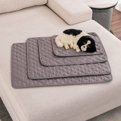 1pc Light Gray Waterproof, Urine-Proof, Non-Slip Pet Mat, Cat And Dog Bedding, Floor Mat, Sofa Protector, Fence Mat, Suitable For Large, Medium And Small Cats And Dogs