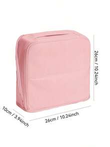 Large Capacity Vertical PU Makeup Bag, Portable Cosmetic Storage Organizer With Wide Opening, Travel Toiletry Pouch - Multicolor - View 4