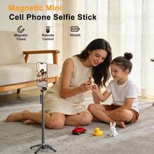 2026 Upgrated 4-In-1 Magnetic Selfie Stick With Remote For Cell Phone 360 Rotation.Can Transforms Into Mini Tripod/Camera Grip/Handheld Stabilizer/Phone Stand. - View 3