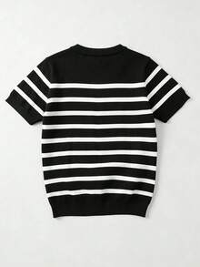 Tween Boys Knit Tops - Đen và trắng - Xem 3