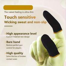 120PCS Yellow Mobile Game Controller Finger Sleeve, Set, Sweat Resistant And Breathable Touch Screen Finger Sleeve - Yellow - View 10
