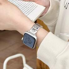 Apple New Metal Watch Band | Cute Puppy Cartoon Design, Compatible With All Series S10/Ultra 1/Ultra 2/S9/S8/S7/S6/S5/Series 4/Se/S3/S2/S1 | 38 Mm 40 Mm 41 Mm 42 Mm 44 Mm 45 Mm 46 Mm 49 Mm Ideal Gift For Friends And Classmates, Valentine's Day Gift, Unisex Design, Comes With Watch Adjuster, Adjustable Size - Starlight Kitten - View 4