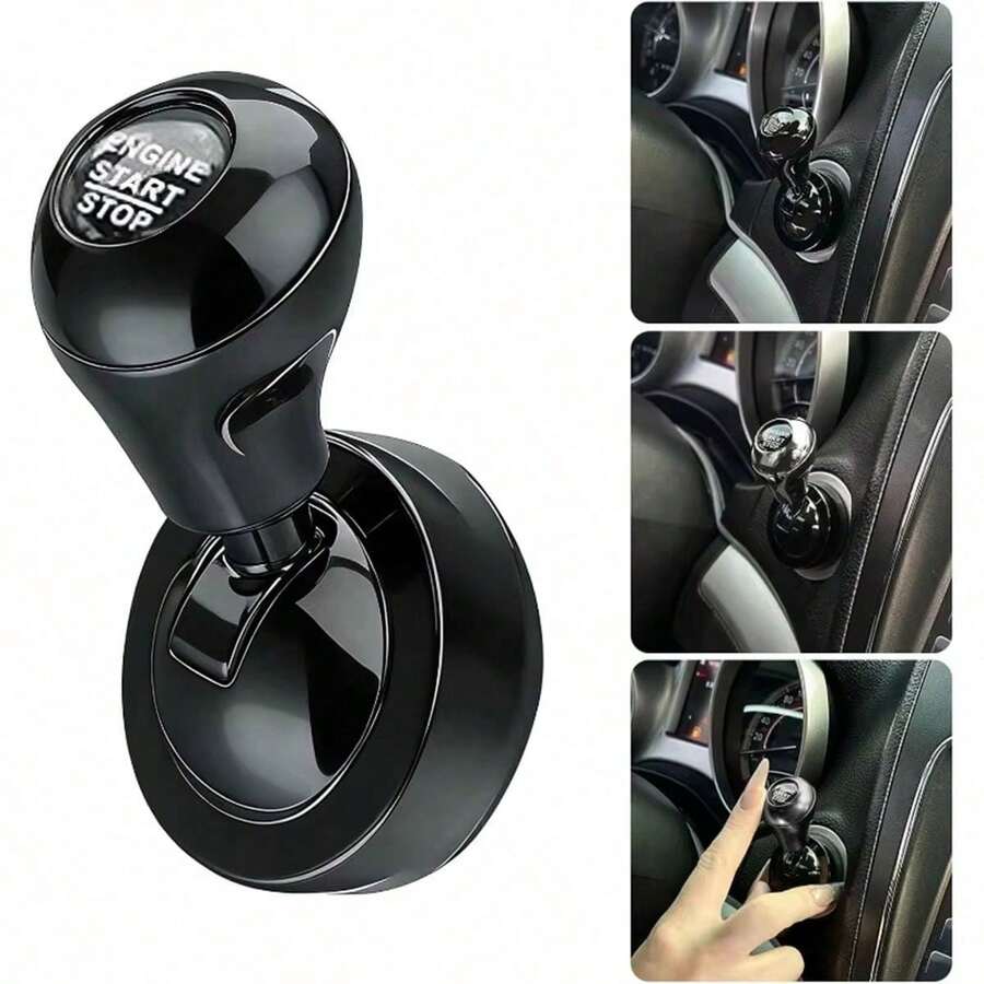 Car One-Click Start Lever Cover, Retro Joystick Style Engine Start Stop Button Decor, 4 Colors Available, Car Interior Modification Accessory, Cool Push Start Button Decoration, Perfect Gift For Car Lovers - Retro Style - View 1