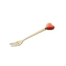 6/12pcs Ceramic Handle Stainless Steel Cutlery Set, Gold Forks And Spoons, Coffee Spoons, Ice Cream Dessert Spoons, Fruit Salad Forks, Creative Heart-Shaped Cute Stirring Seasoning Spoons, Party Afternoon Tea Tableware - Multicolor - View 2